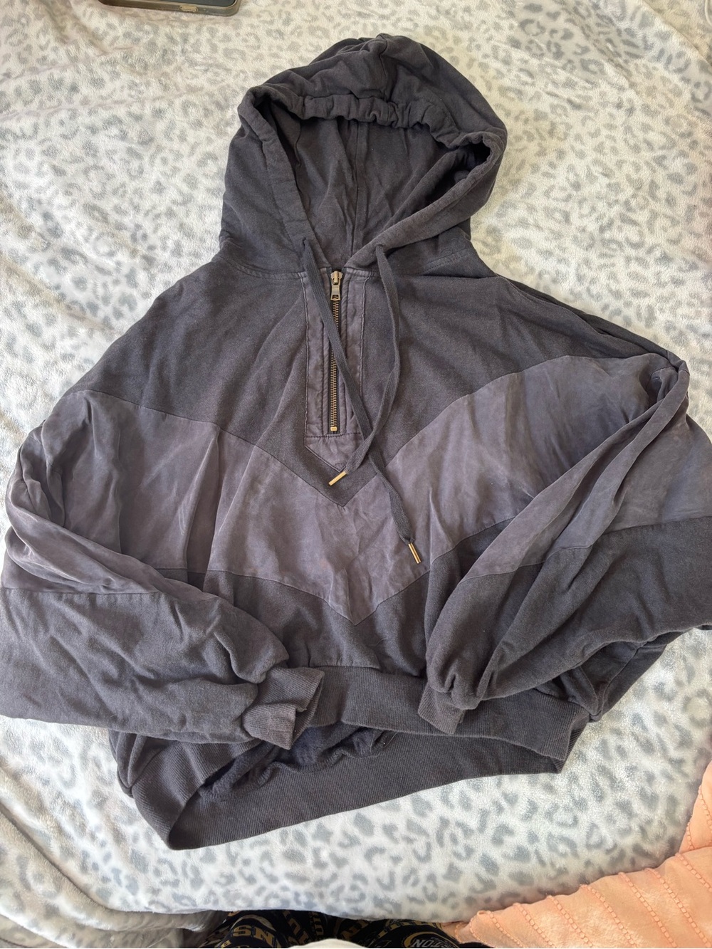 PINK Victoria's Secret Charcoal Chevron Half-Zip Hoodie